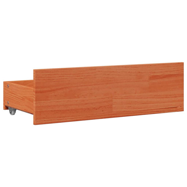 vidaXL Lit en bois massif sans matelas avec tiroirs Marron 140x200 cm