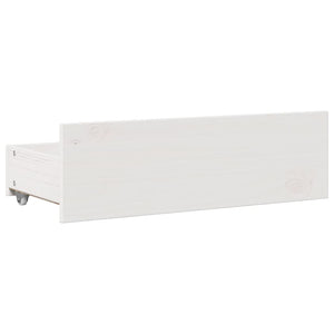 Massivholzbett Weiß 90x200 cm mit Schubladen