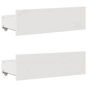 Massivholzbett Weiß 90x200 cm mit Schubladen