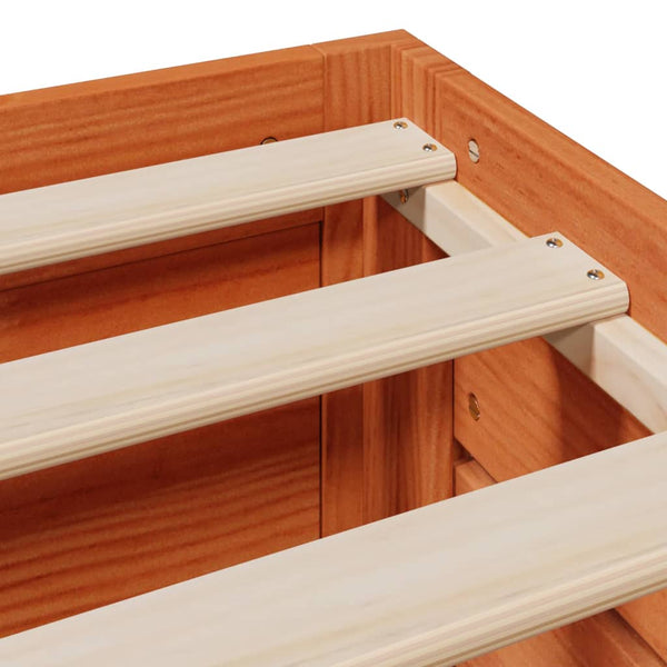 Massivholzbett 90x200 cm mit Schubladen Braun