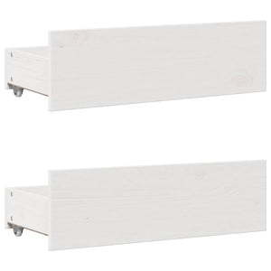 Massivholzbett Weiß 140x190 cm mit Schubladen
