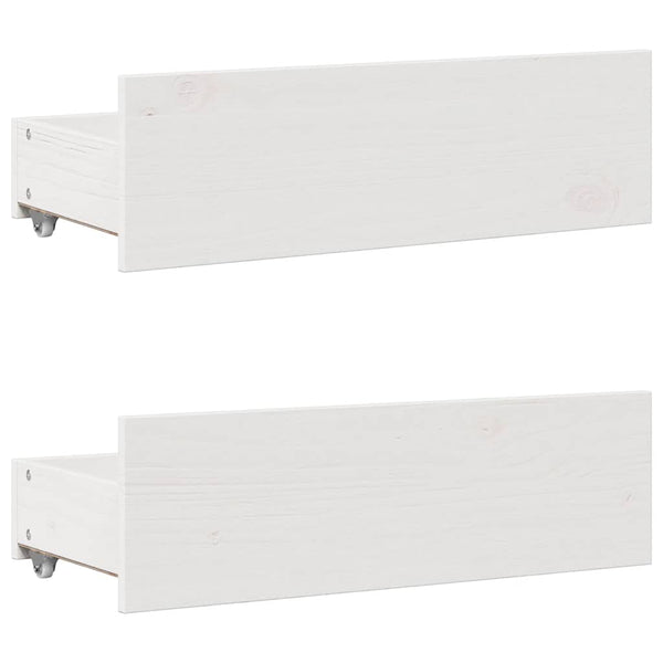 Massivholzbett Weiß 140x190 cm mit Schubladen