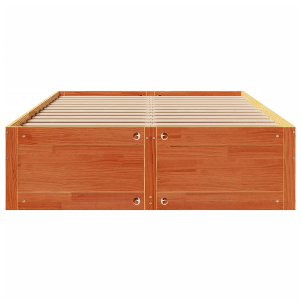 vidaXL Lit en bois massif sans matelas avec tiroirs Marron 140x190 cm