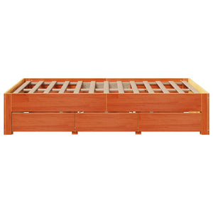 Massivholzbett 135x190 cm mit Schubladen