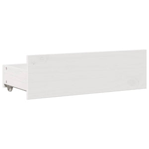 vidaXL Lit en bois massif sans matelas avec tiroirs Blanc 90x190 cm