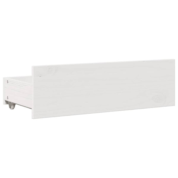 vidaXL Lit en bois massif sans matelas avec tiroirs Blanc 90x190 cm