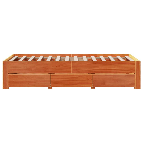 Massivholzbett 90x190 cm mit Schubladen