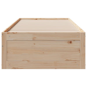 Massivholzbett 75x190 cm mit Schubladen