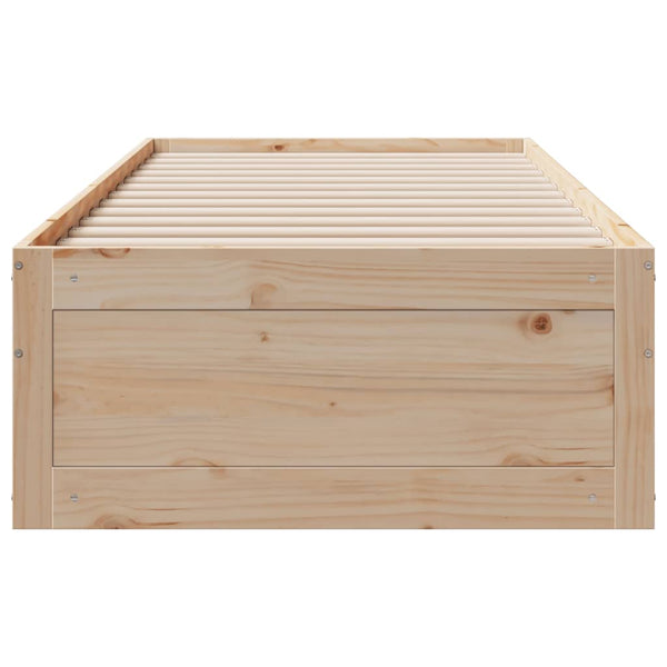 Massivholzbett 75x190 cm mit Schubladen