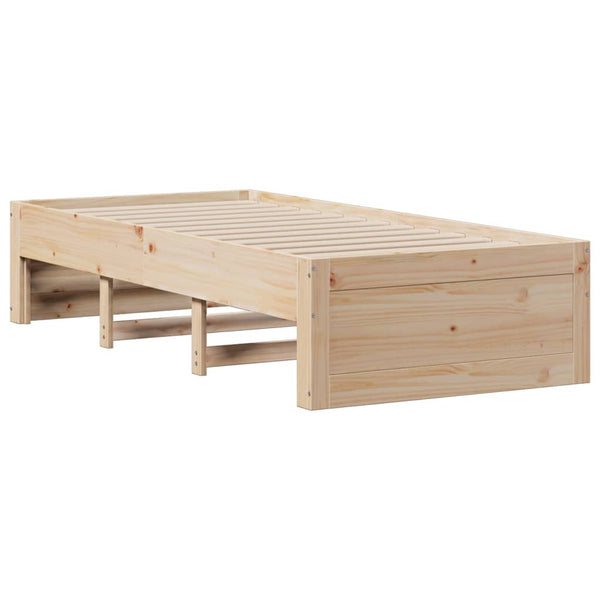Massivholzbett 75x190 cm mit Schubladen