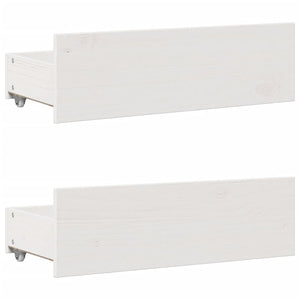 Lit en bois massif vidaXL sans matelas avec tiroirs Blanc 75x190 cm
