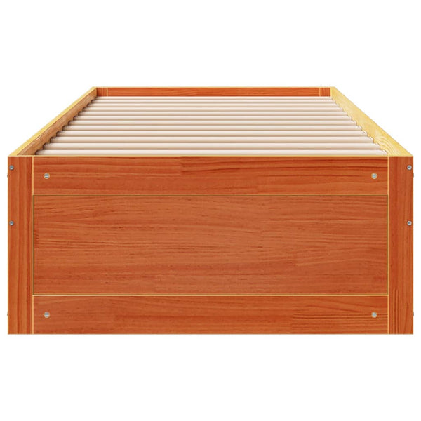 Massivholzbett 75x190 cm mit Schubladen