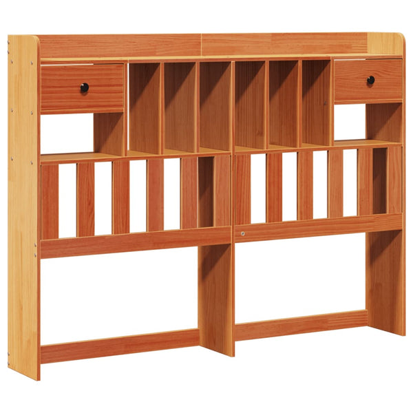 Massivholzbett 150x200 cm mit Regal, Wachsbraun