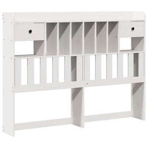 vidaXL Lit en bois massif avec étagère sans matelas Blanc 140x190 cm Pin