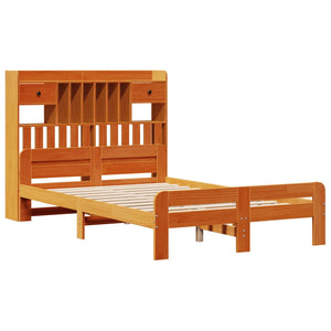 Massivholzbett mit Regal 135x190 cm