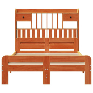 Massivholzbett mit Regal 135x190 cm