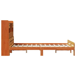 Massivholzbett mit Regal 135x190 cm