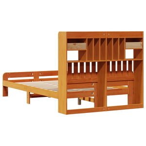 Massivholzbett mit Regal 135x190 cm