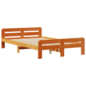 Massivholzbett mit Regal 135x190 cm