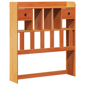 vidaXL Lit en bois massif avec étagère sans matelas Marron ciré 75x190 cm