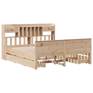 Massivholzbett 180x200 Kiefer mit Regal