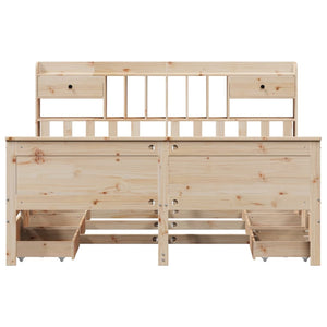 Massivholzbett 180x200 Kiefer mit Regal