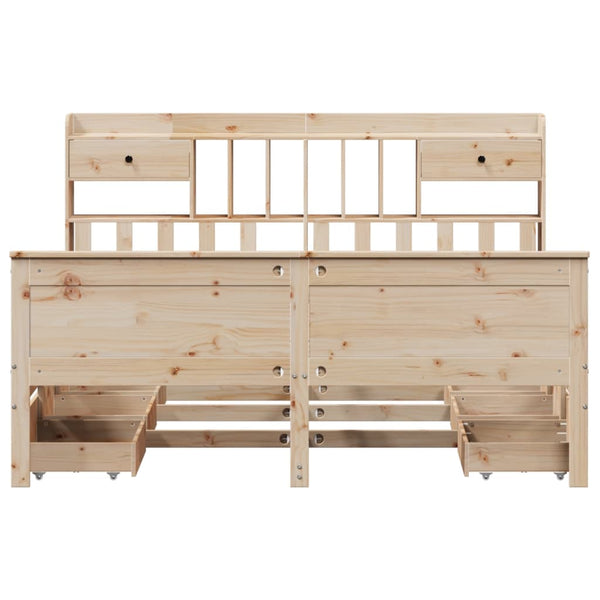 Massivholzbett 180x200 Kiefer mit Regal