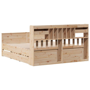 Massivholzbett 180x200 Kiefer mit Regal