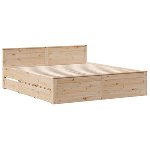 Massivholzbett 180x200 Kiefer mit Regal