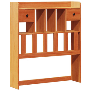 vidaXL Lit en bois massif avec étagère sans matelas Marron ciré 100x200 cm
