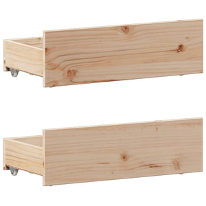 Massivholzbett Kiefer mit Regal 90x200 cm