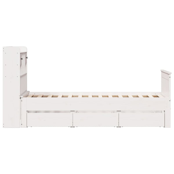Massivholzbett mit Regal Kiefer 90x200 cm