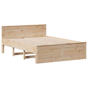 Massivholzbett 140x190 mit Regal Kiefer