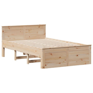 Massivholzbett 135x190 cm mit Regal Kiefer