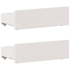 Massivholzbett Kiefer mit Regal Weiß 90x190 cm