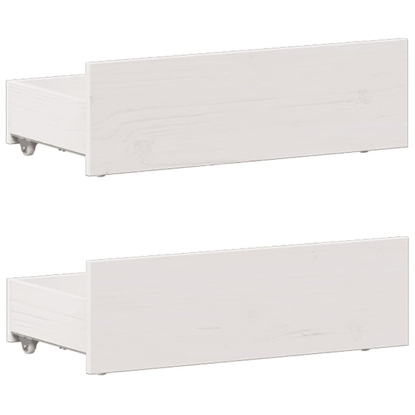 Massivholzbett Kiefer mit Regal Weiß 90x190 cm