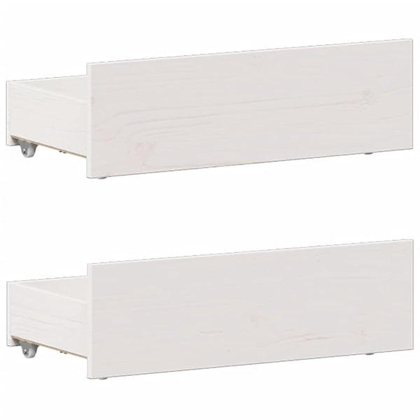 Massivholzbett mit Regal 75x190 cm Kiefer Weiß