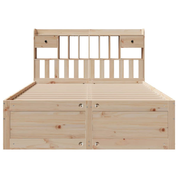 Massivholzbett 140x200 Kiefer mit Regal