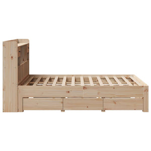 Massivholzbett 140x200 Kiefer mit Regal