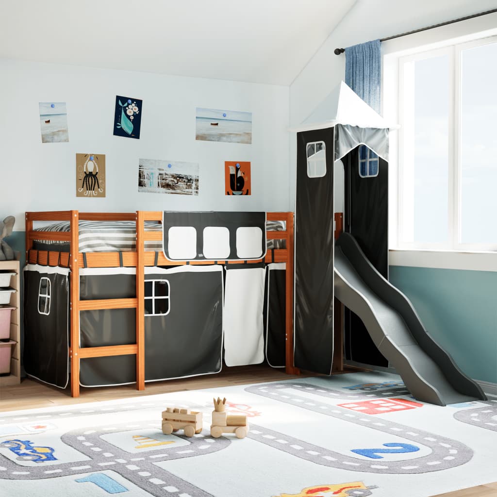 Kinderhochbett mit Turm 80x200 cm Kiefer
