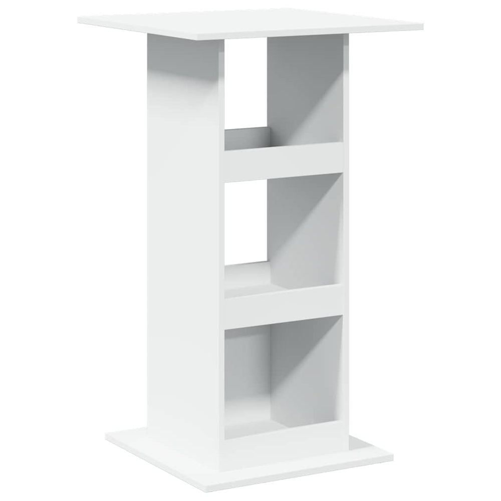 Bartisch Weiß mit Ablagen 60x60 cm