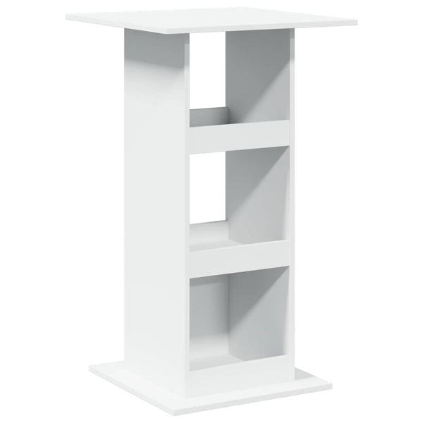 Bartisch Weiß mit Ablagen 60x60 cm
