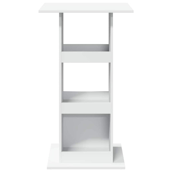 Bartisch Weiß mit Ablagen 60x60 cm