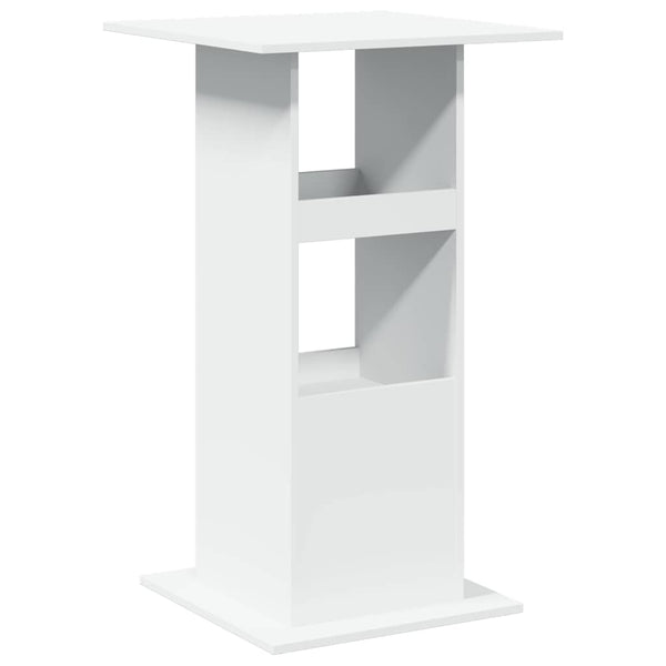 Bartisch Weiß mit Ablagen 60x60 cm