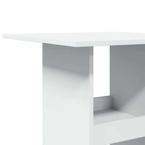 Bartisch Weiß mit Ablagen 60x60 cm