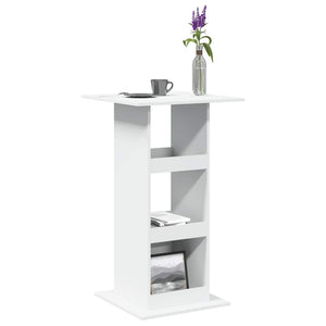 Bartisch Weiß mit Ablagen 60x60 cm