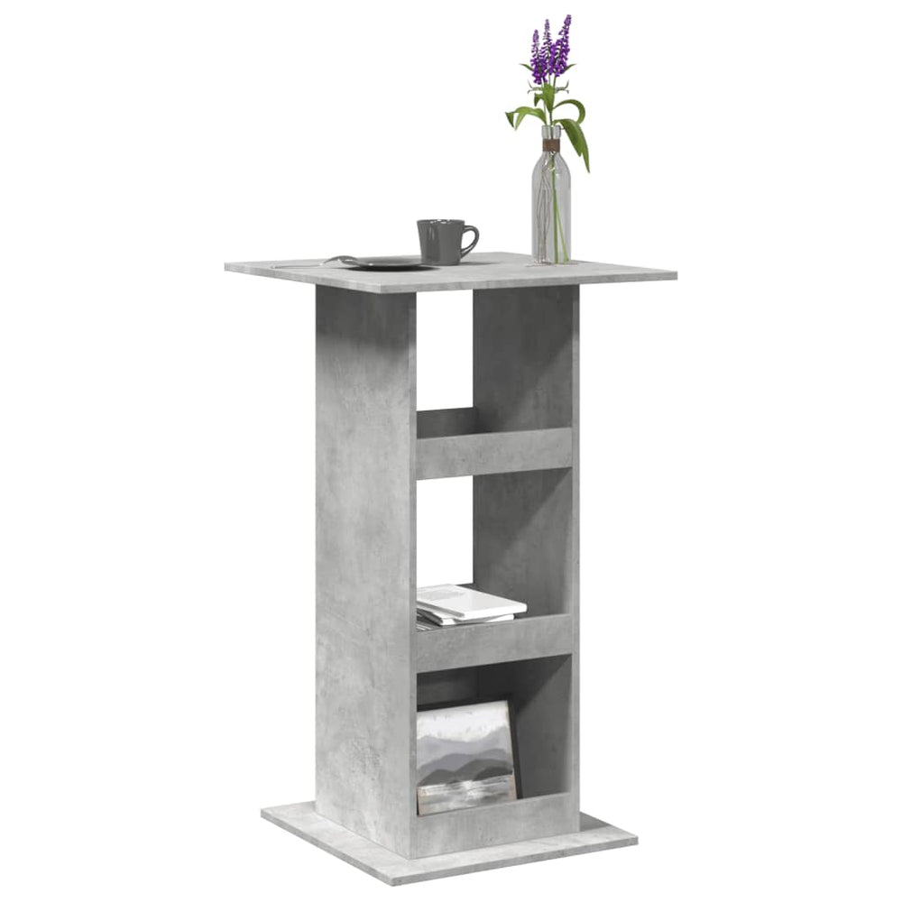 Bartisch Betongrau mit Ablagen 60x60x102 cm