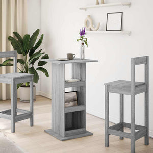 Bartisch Grau Sonoma 60x60 cm mit Ablagen