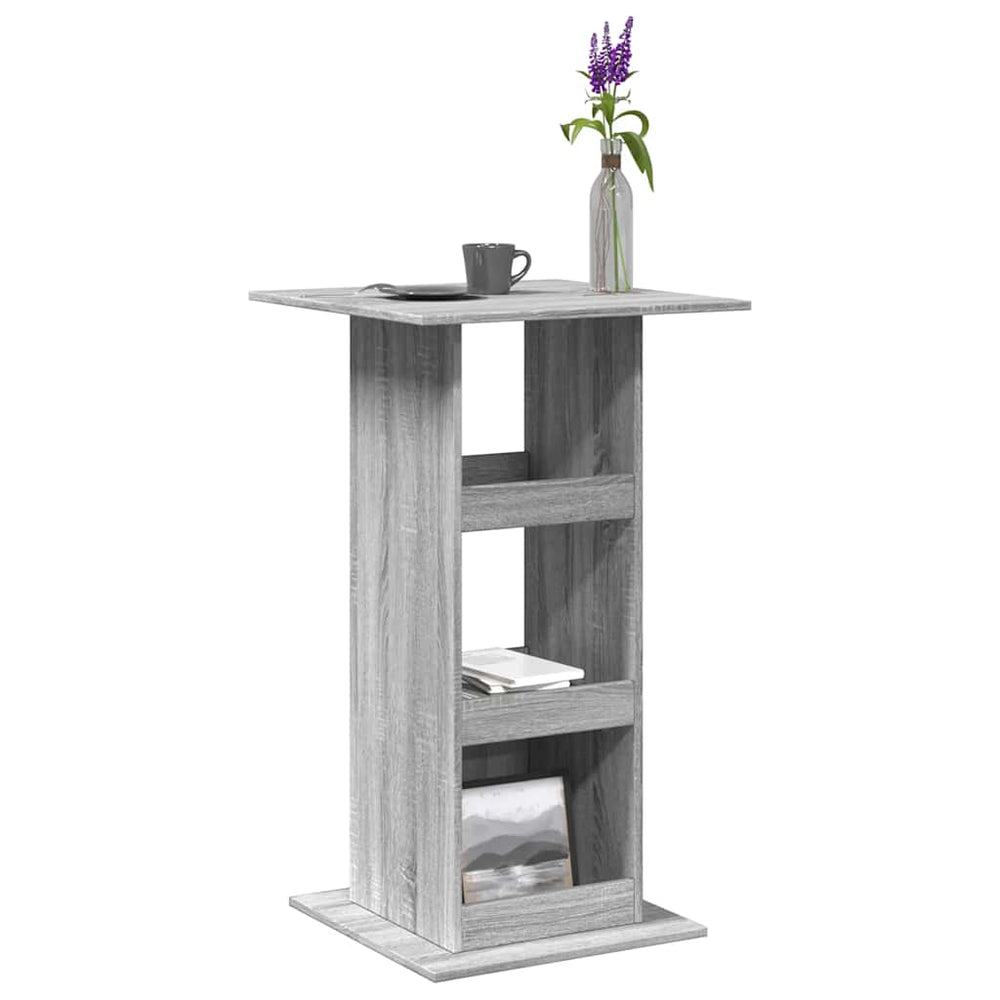 Bartisch Grau Sonoma 60x60 cm mit Ablagen