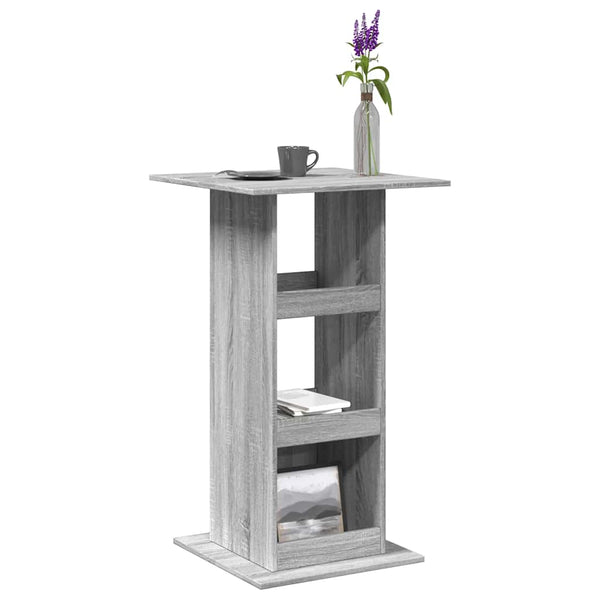 Bartisch Grau Sonoma 60x60 cm mit Ablagen